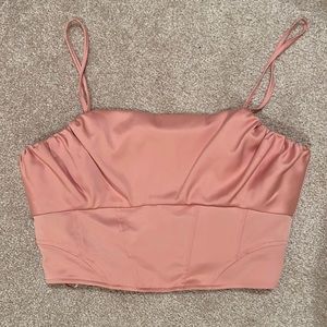 Zara silk-like cropped tank top, size M
